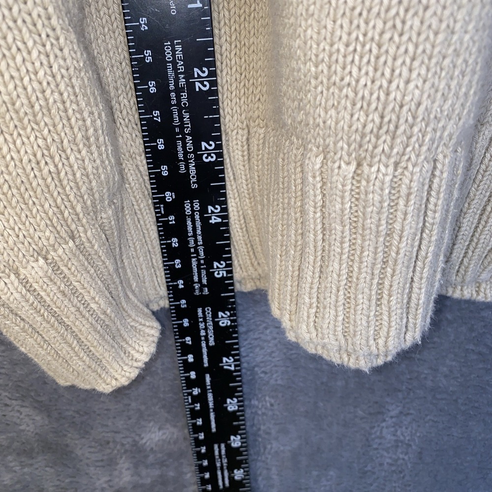 Polo Ralph Lauren Large Linen Cotton Blend Beige Knit Sweater Preppy Men's - Picture 5 of 6